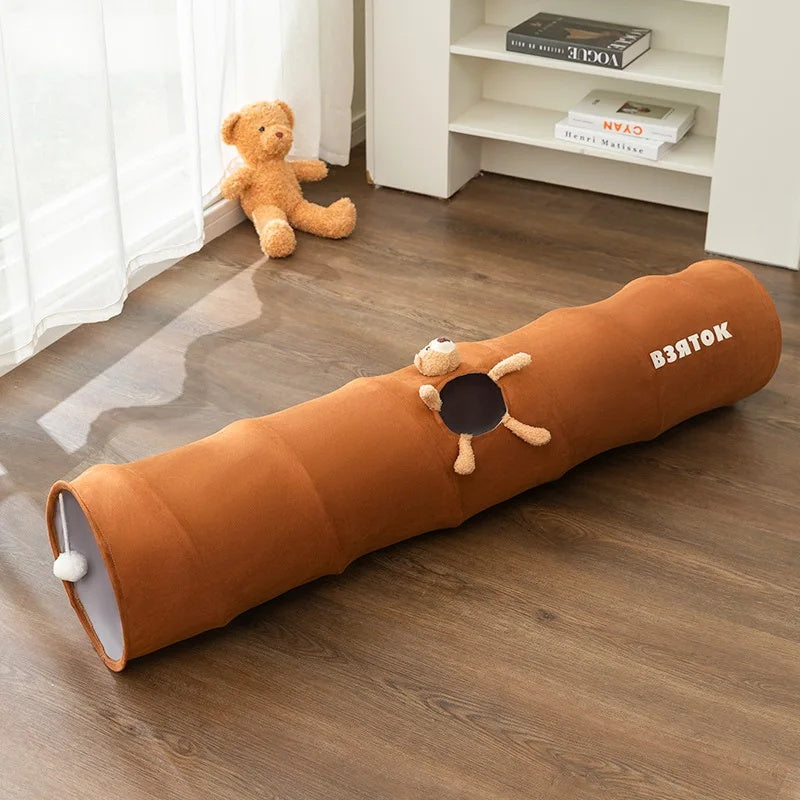 Cat play tunnel - Foldable indoor cat tube for exercise and hiding in NZ & AU homes.