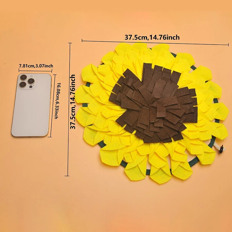 Sunflower snuffle mat for dogs - Interactive slow feeder for mental stimulation in AU & Canada.