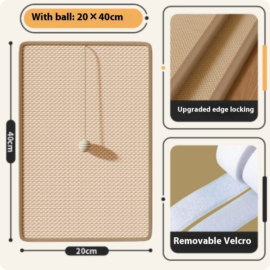 Gentle Sisal Mat for Happy Cats with hanging ball - Durable furniture protector for AU & NZ homes.