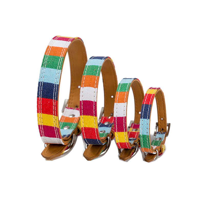 Comfortable rainbow dog collar - Vibrant adjustable safety collar for stylish dogs in AU & NZ.