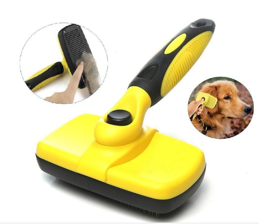 Self-cleaning slicker brush for dogs and cats - Easy hair removal and grooming tool for Canada & AU.