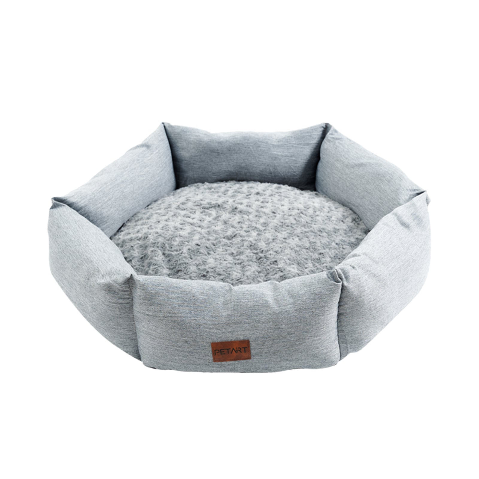 Cozy Rose Velvet Hexagonal Dog Bed - Soft calming pet furniture for Australian & NZ pet owners.