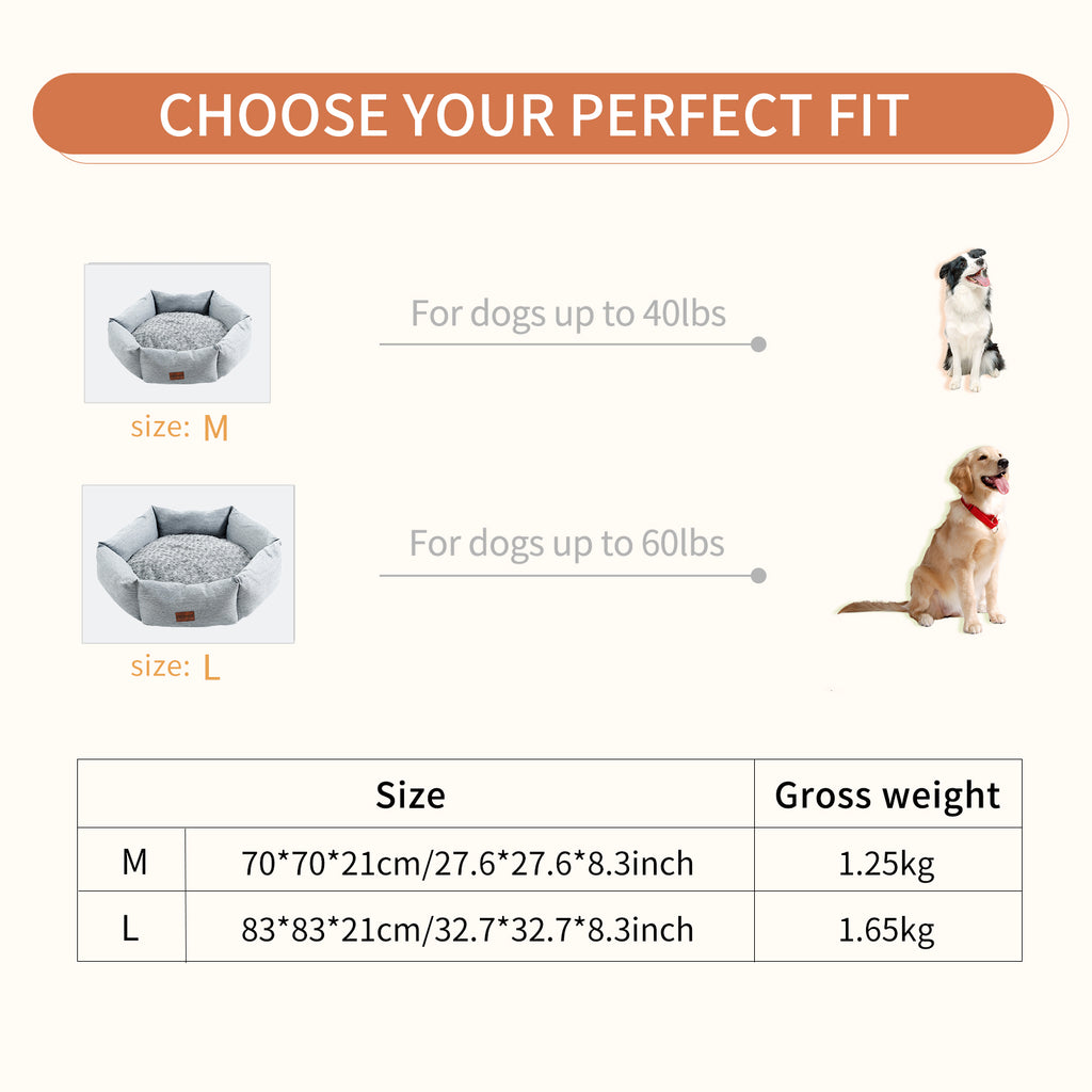 Cozy Rose Velvet Hexagonal Dog Bed - Soft calming pet furniture for Australian & NZ pet owners.