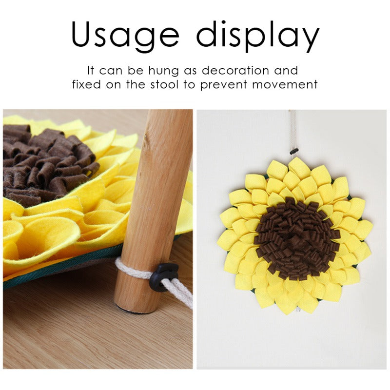 Sunflower snuffle mat for dogs - Interactive slow feeder for mental stimulation in AU & Canada.