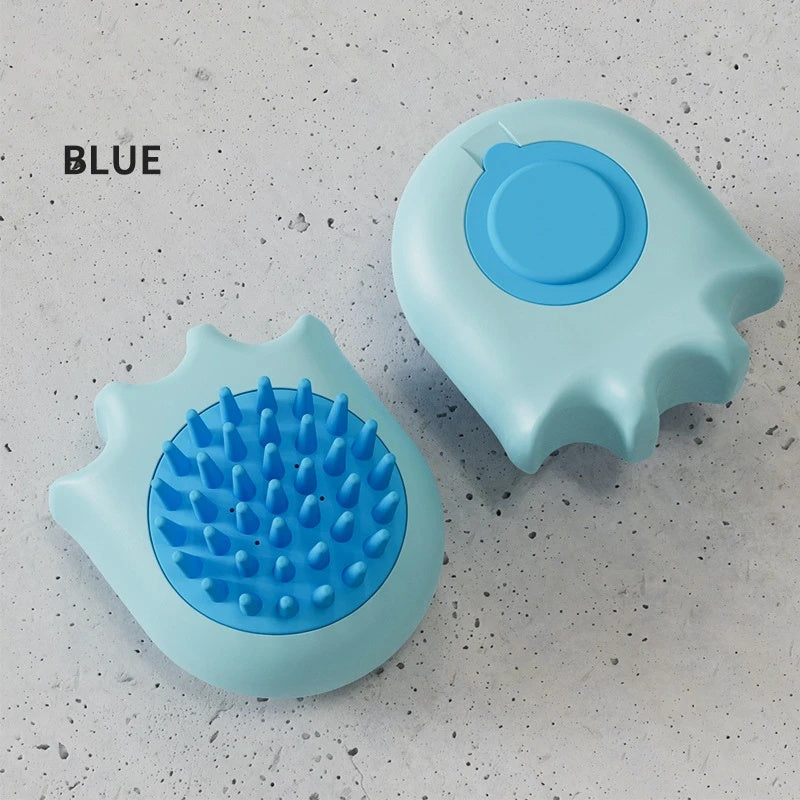 Soft silicone pet bath brush - Shampoo dispenser and massage tool for dogs and cats in Australia.