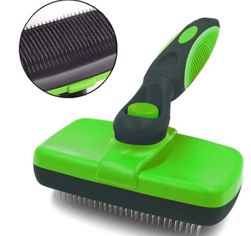 Self-cleaning slicker brush for dogs and cats - Easy hair removal and grooming tool for Canada & AU.