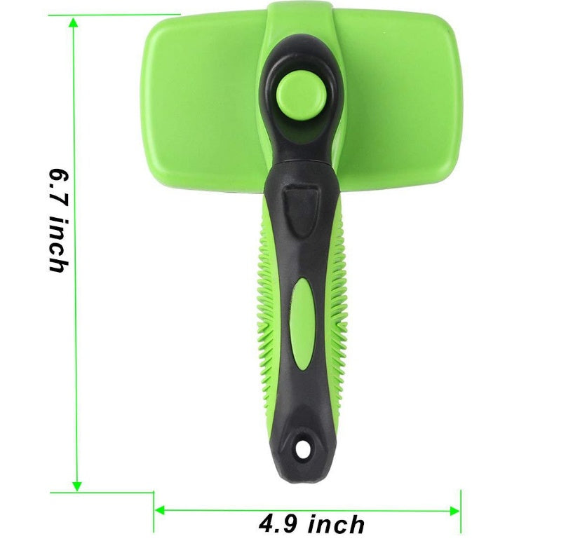 Self-cleaning slicker brush for dogs and cats - Easy hair removal and grooming tool for Canada & AU.