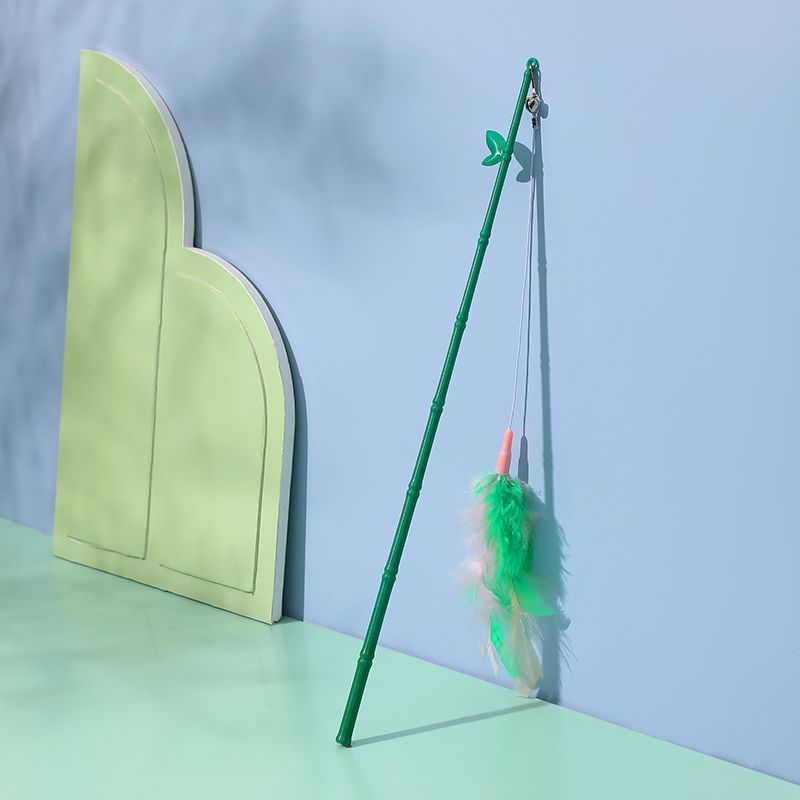 Interactive cat feather wand toy - Durable bird-mimic teaser for indoor play in Australia & NZ.