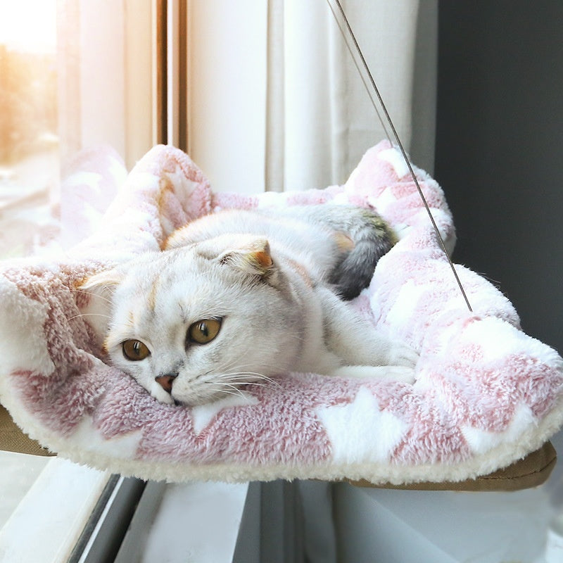Cat window hammock with strong suction cups - Space-saving sunny seat for cats in Canada & AU.