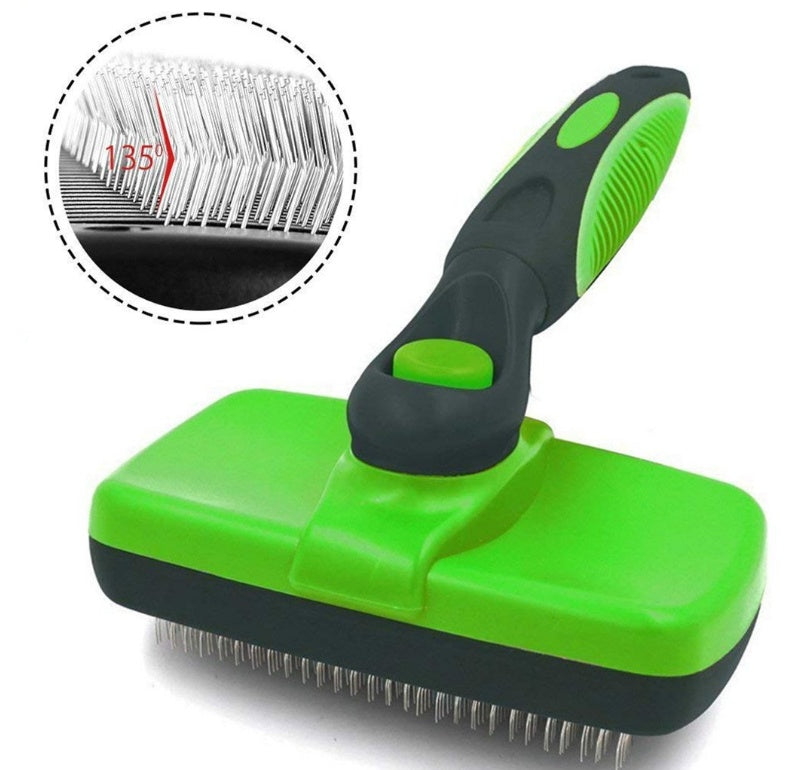 Self-cleaning slicker brush for dogs and cats - Easy hair removal and grooming tool for Canada & AU.