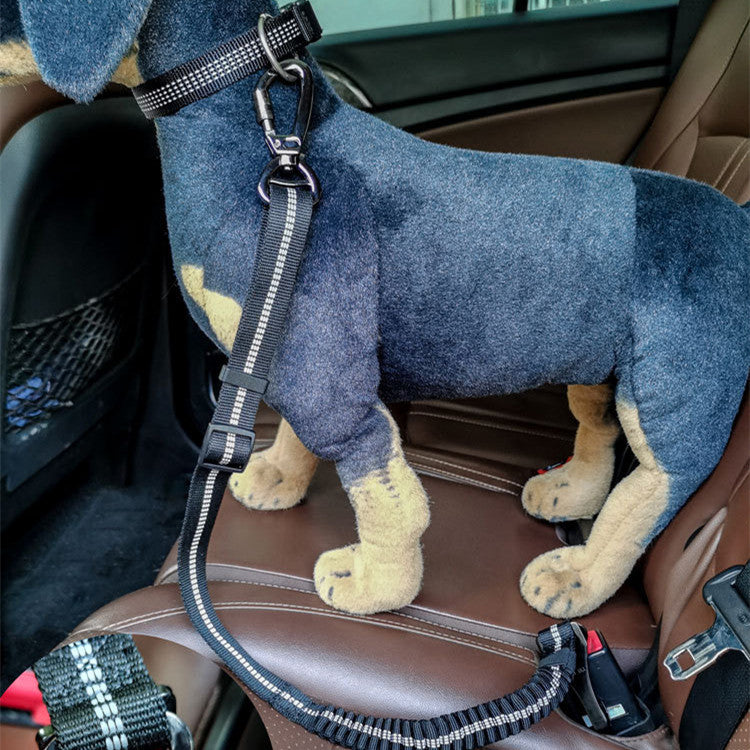 Adjustable retractable dog seat belt - Vehicle safety harness tether for pet travel in NZ, AU & Canada.