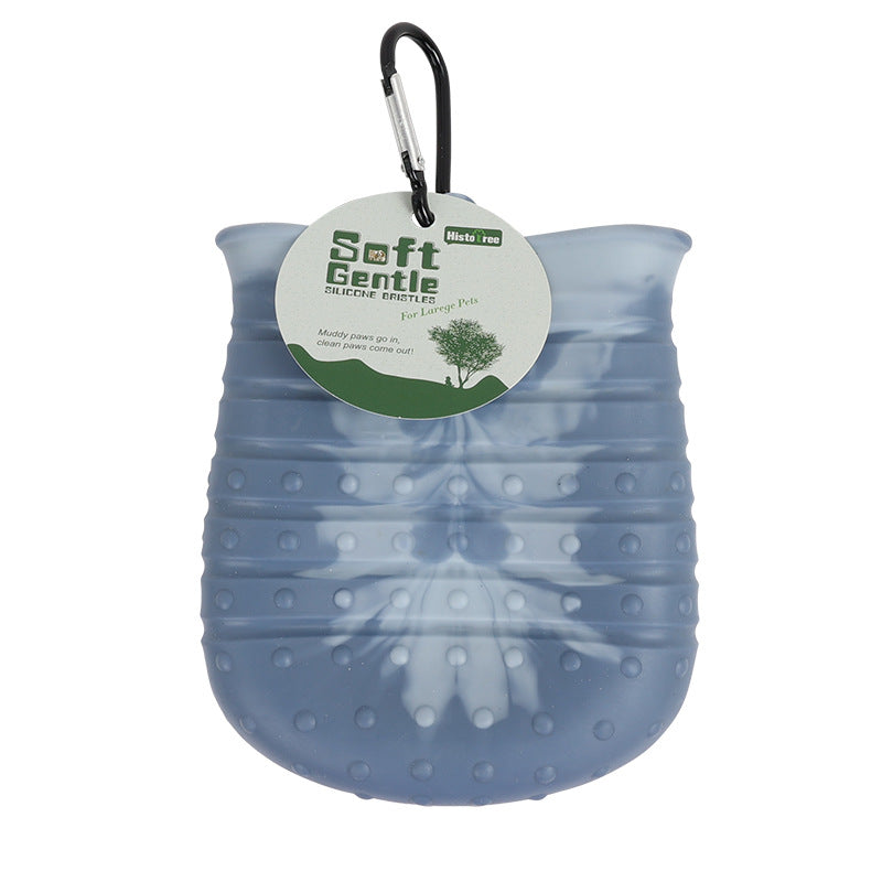 Portable dog paw cleaner with silicone bristles - Easy mud removal for active dogs in Australia.