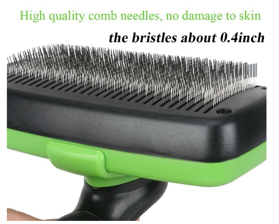 Self-cleaning slicker brush for dogs and cats - Easy hair removal and grooming tool for Canada & AU.