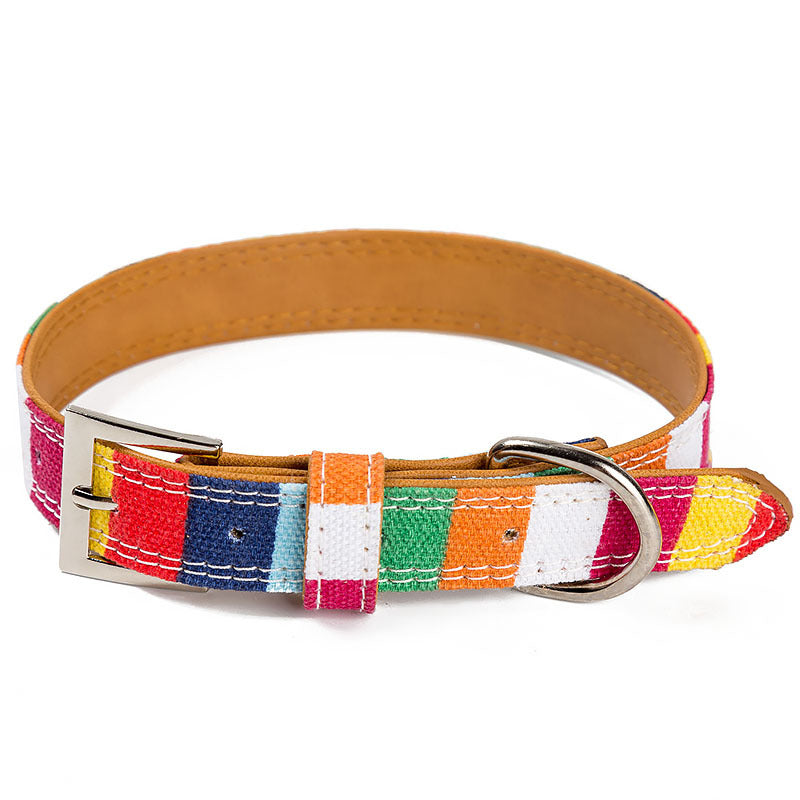 Comfortable rainbow dog collar - Vibrant adjustable safety collar for stylish dogs in AU & NZ.