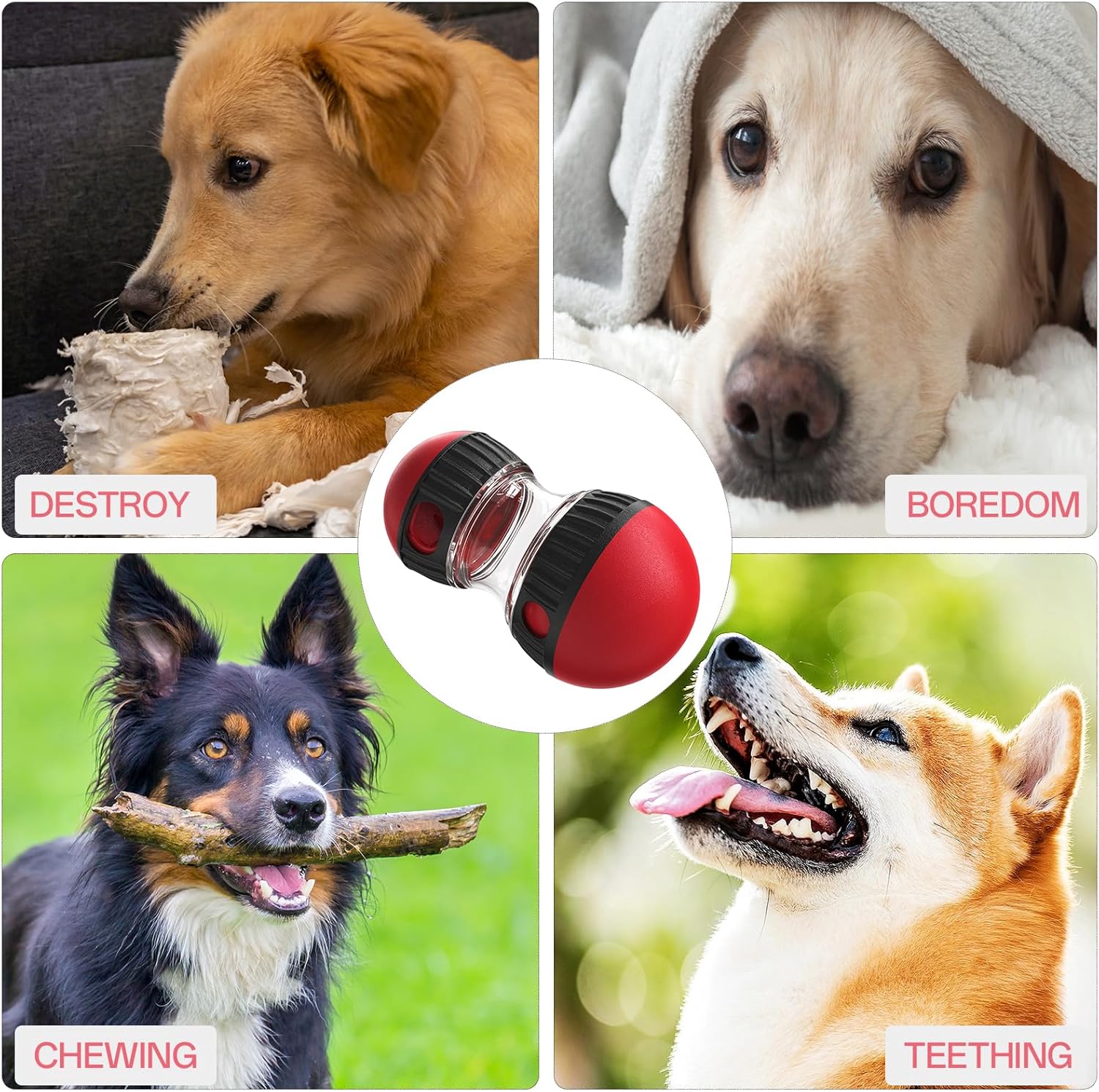 Interactive slow feeder dog toy - Fun mental stimulation and anti-gulping tool for Canada & AU.