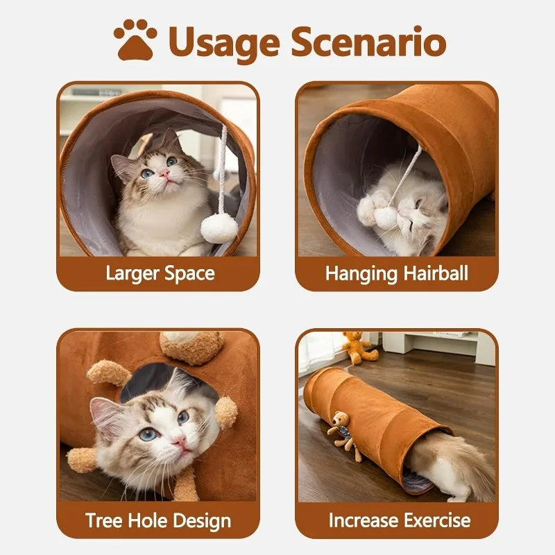 Cat play tunnel - Foldable indoor cat tube for exercise and hiding in NZ & AU homes.