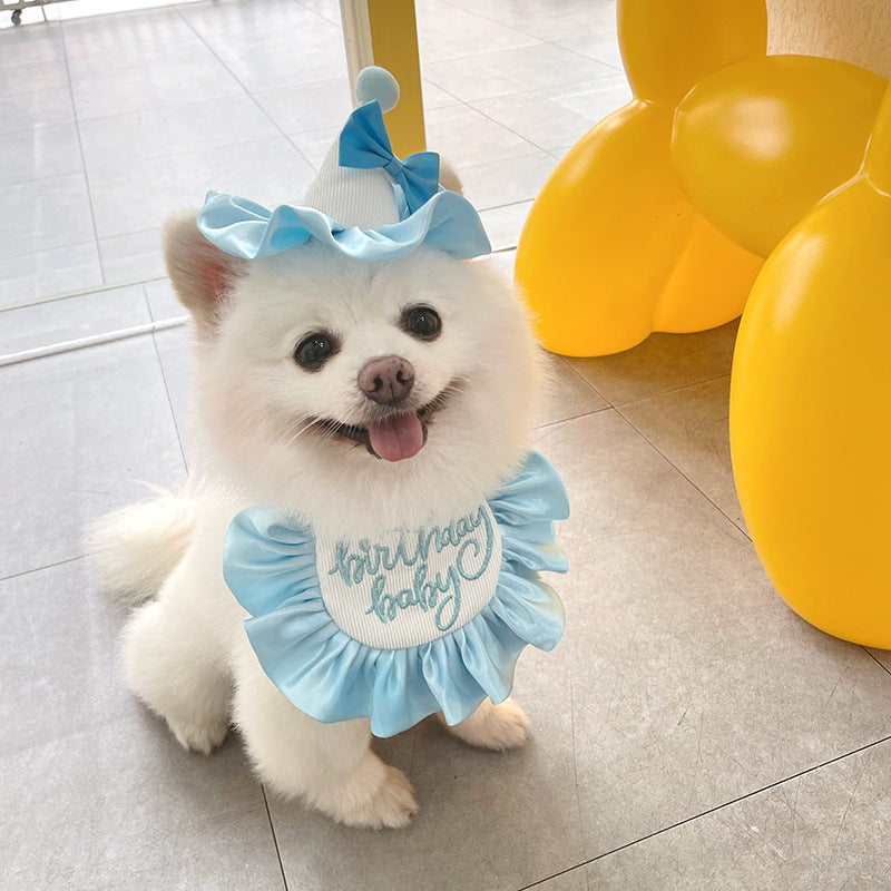 Cute celebration birthday bib for dogs - Festive pet apparel for birthday parties in AU, NZ & Canada.