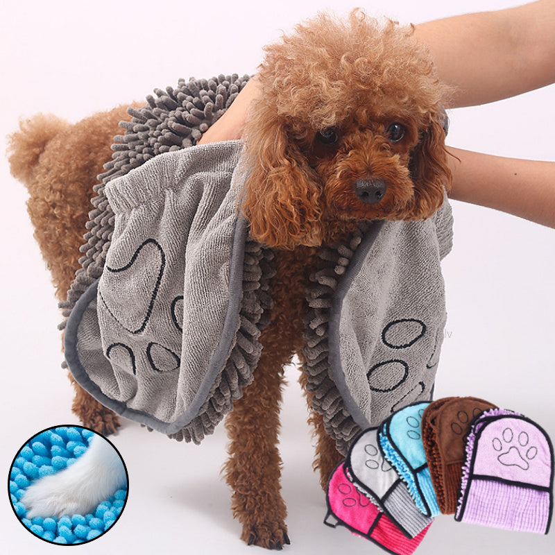 Quick-dry microfiber pet bath robe - Soft absorbent drying towel for dogs and cats in Canada & AU.