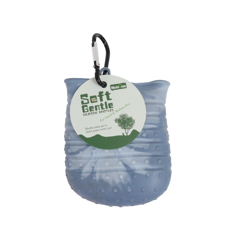 Portable dog paw cleaner with silicone bristles - Easy mud removal for active dogs in Australia.