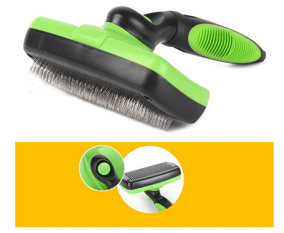Self-cleaning slicker brush for dogs and cats - Easy hair removal and grooming tool for Canada & AU.