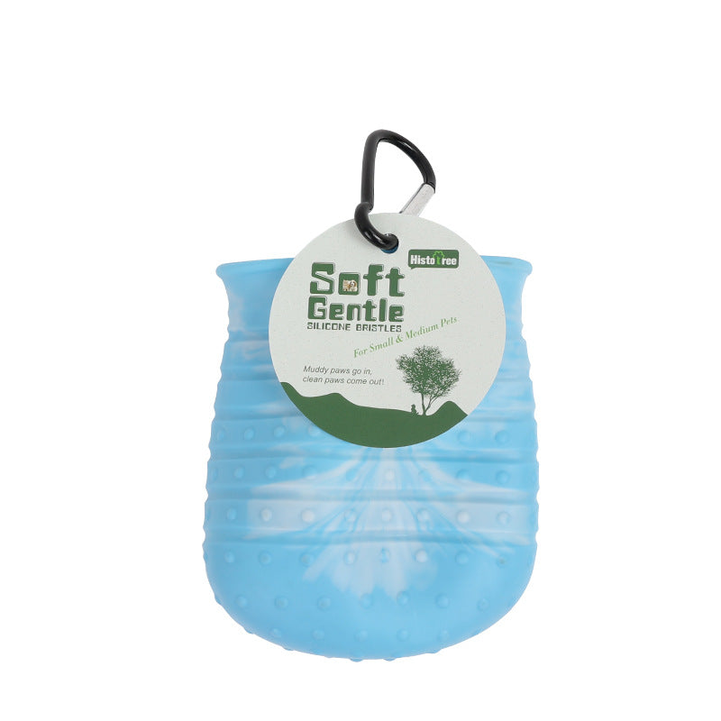 Portable dog paw cleaner with silicone bristles - Easy mud removal for active dogs in Australia.