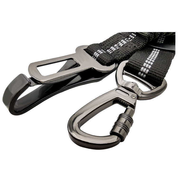 Adjustable retractable dog seat belt - Vehicle safety harness tether for pet travel in NZ, AU & Canada.