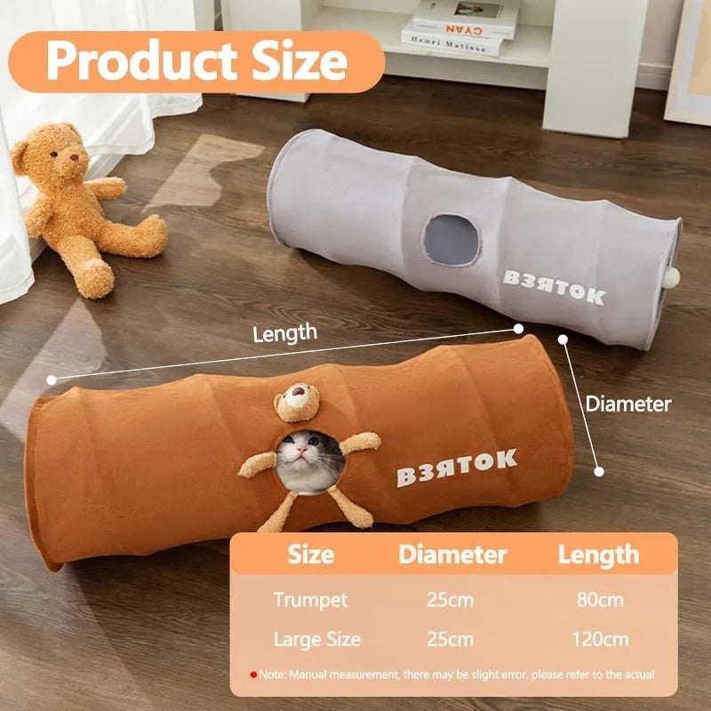 Cat play tunnel - Foldable indoor cat tube for exercise and hiding in NZ & AU homes.