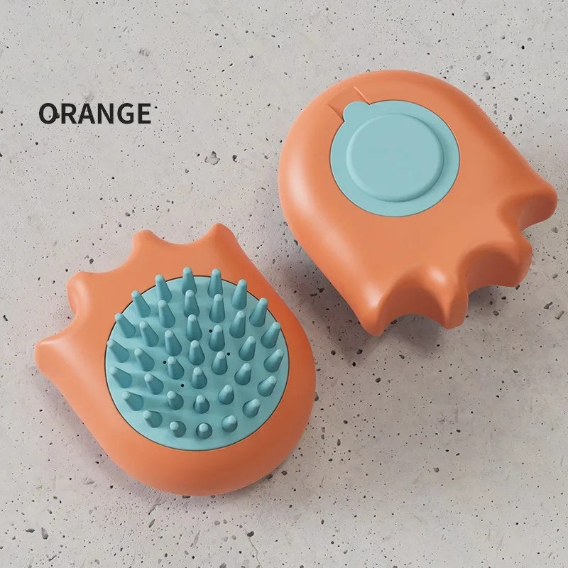 Soft silicone pet bath brush - Shampoo dispenser and massage tool for dogs and cats in Australia.