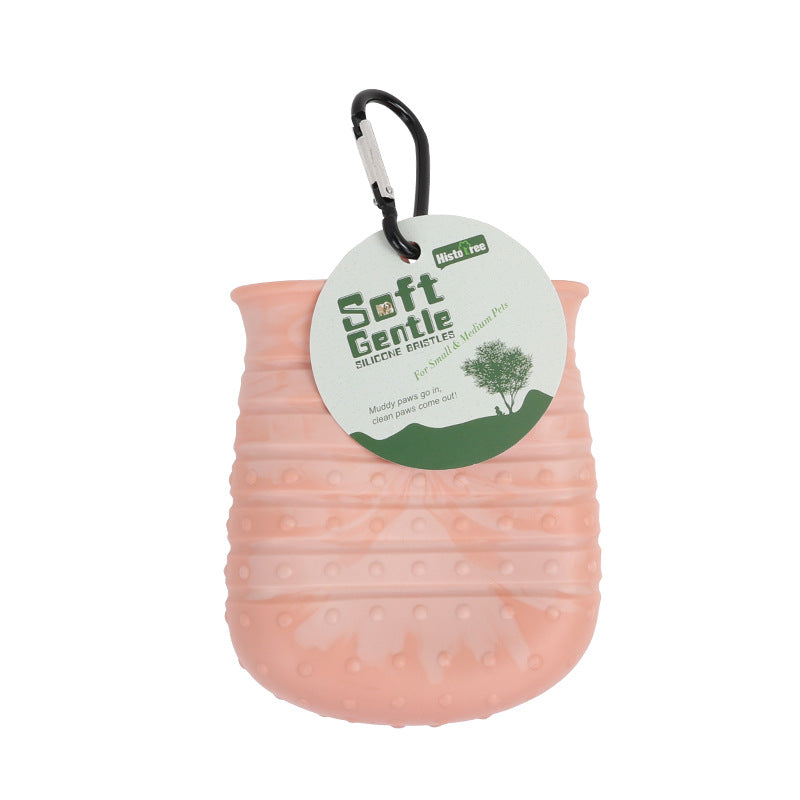 Portable dog paw cleaner with silicone bristles - Easy mud removal for active dogs in Australia.