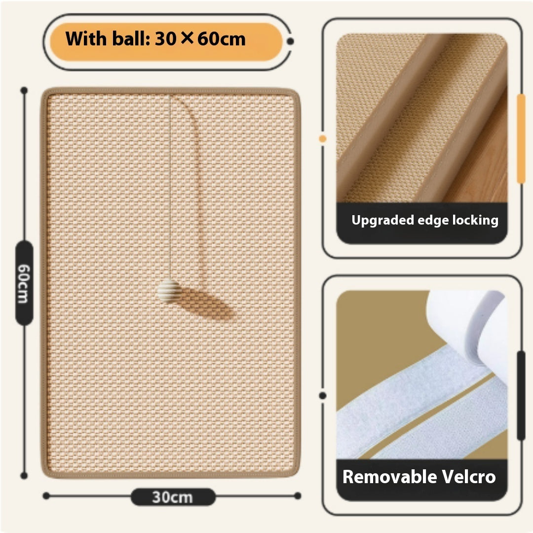 Gentle Sisal Mat for Happy Cats with hanging ball - Durable furniture protector for AU & NZ homes.