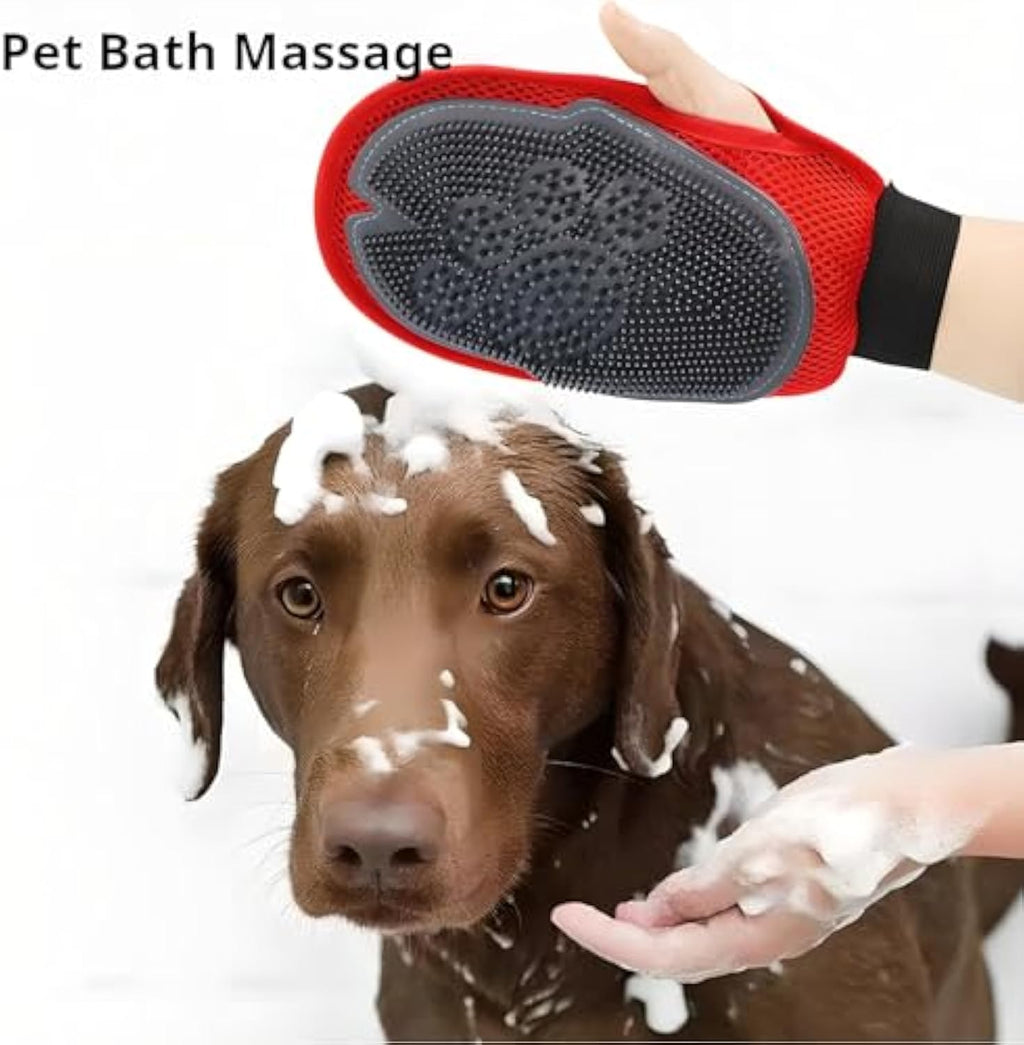 Soft silicone pet grooming gloves - Deshedding and massage tool for cats and dogs in Canada.