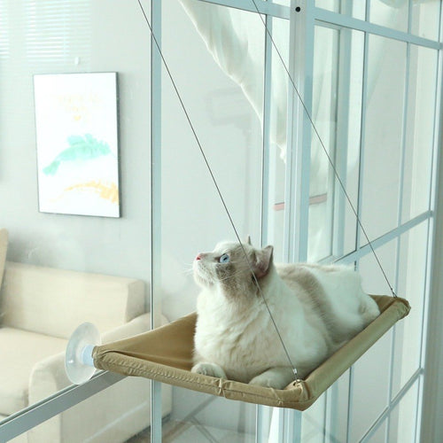 Cat window hammock with strong suction cups - Space-saving sunny seat for cats in Canada & AU.