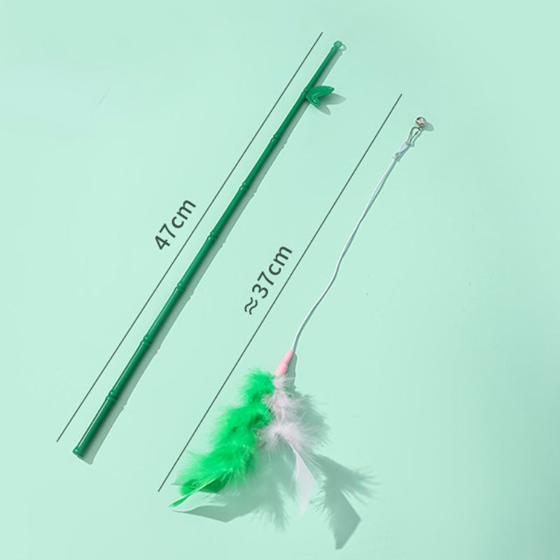 Interactive cat feather wand toy - Durable bird-mimic teaser for indoor play in Australia & NZ.