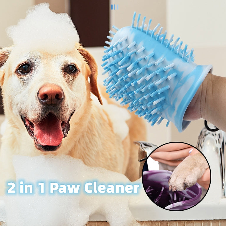 Portable dog paw cleaner with silicone bristles - Easy mud removal for active dogs in Australia.
