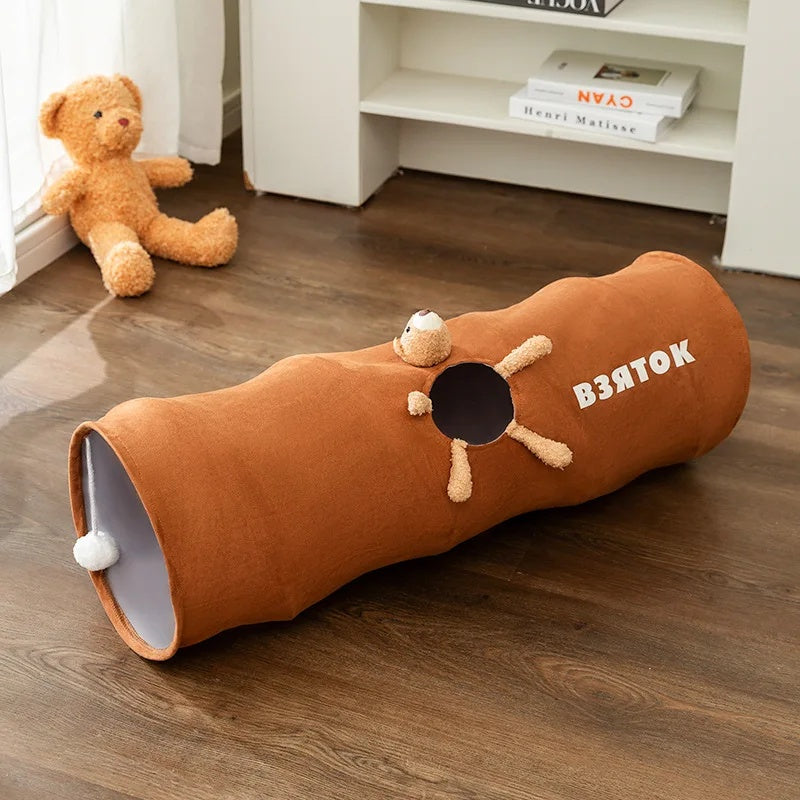 Cat play tunnel - Foldable indoor cat tube for exercise and hiding in NZ & AU homes.