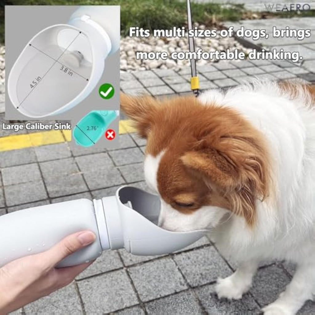 Portable dog water bottle for outdoor walks - Leak-proof travel hydration for pet owners in NZ & AU.