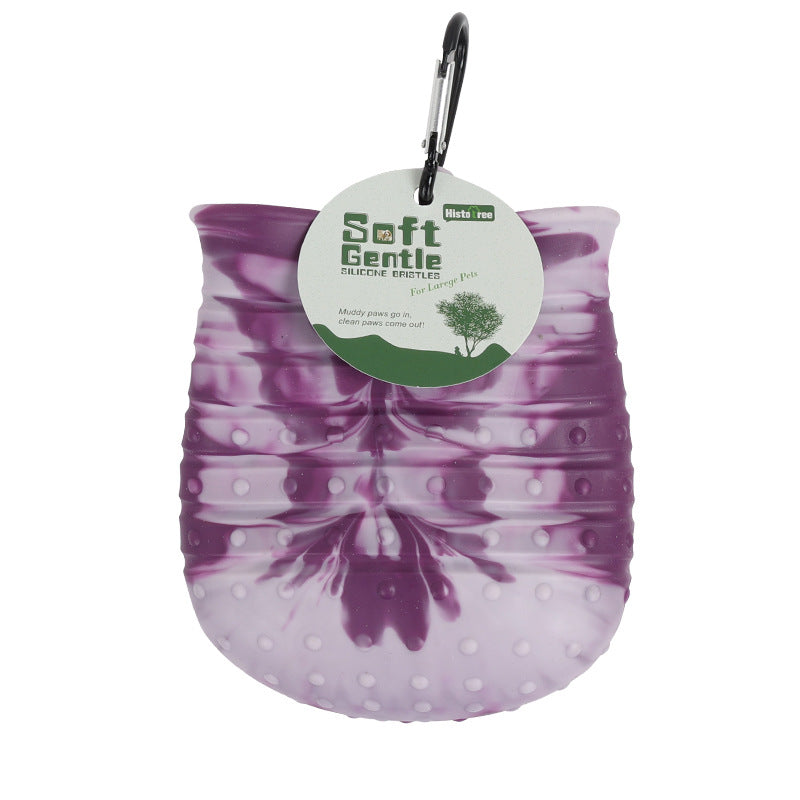 Portable dog paw cleaner with silicone bristles - Easy mud removal for active dogs in Australia.