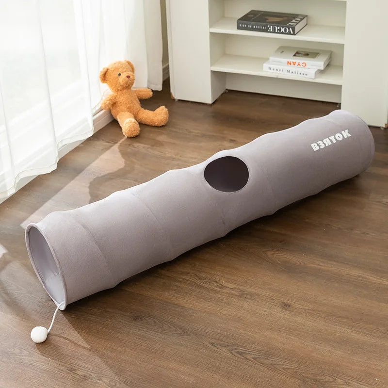 Cat play tunnel - Foldable indoor cat tube for exercise and hiding in NZ & AU homes.