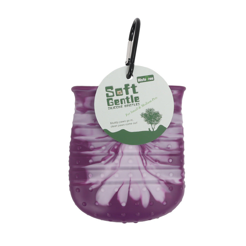 Portable dog paw cleaner with silicone bristles - Easy mud removal for active dogs in Australia.