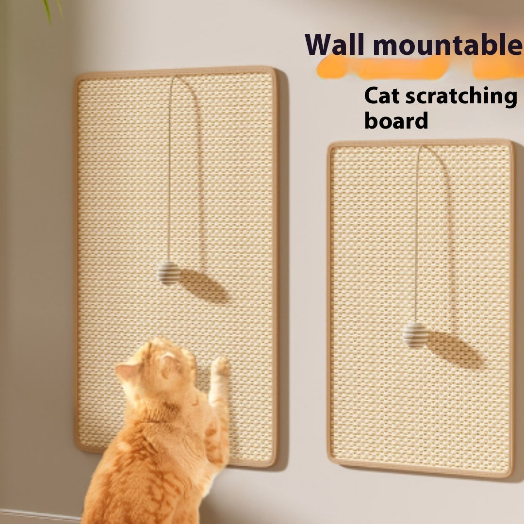 Gentle Sisal Mat for Happy Cats with hanging ball - Durable furniture protector for AU & NZ homes.